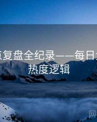 即时热点复盘全纪录——每日大赛黑料热度逻辑