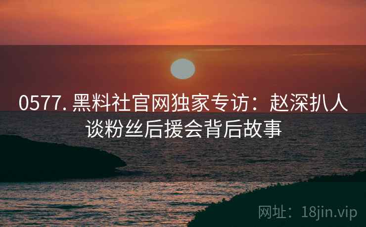 0577. 黑料社官网独家专访：赵深扒人谈粉丝后援会背后故事