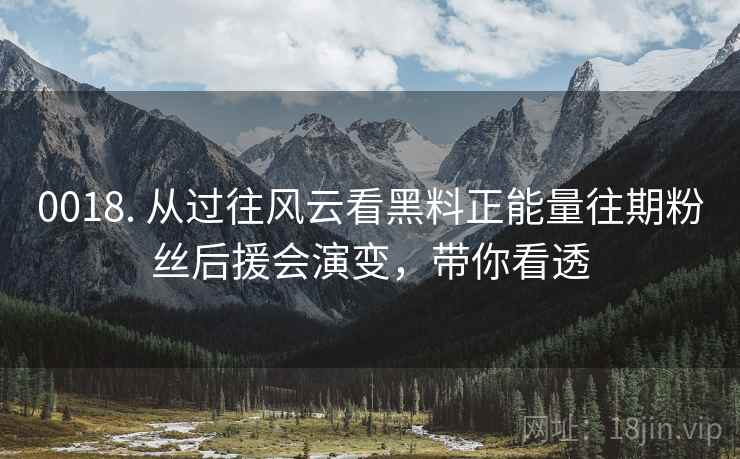 0018. 从过往风云看黑料正能量往期粉丝后援会演变，带你看透
