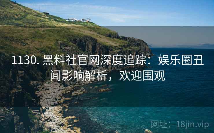 1130. 黑料社官网深度追踪：娱乐圈丑闻影响解析，欢迎围观