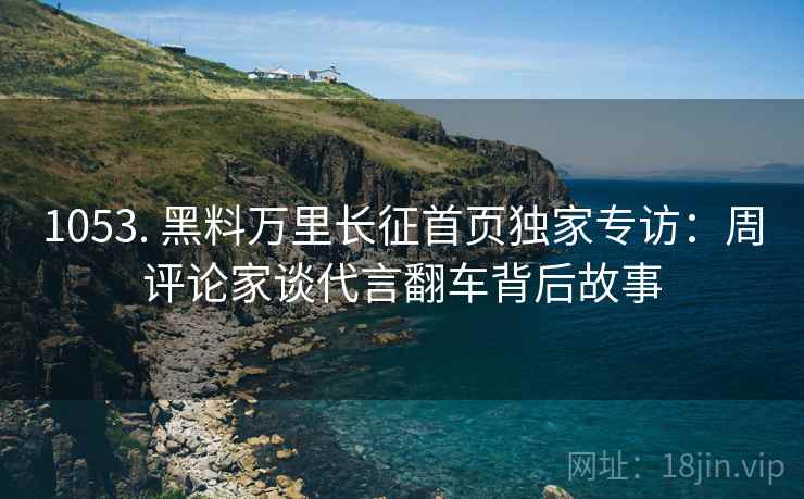 1053. 黑料万里长征首页独家专访：周评论家谈代言翻车背后故事