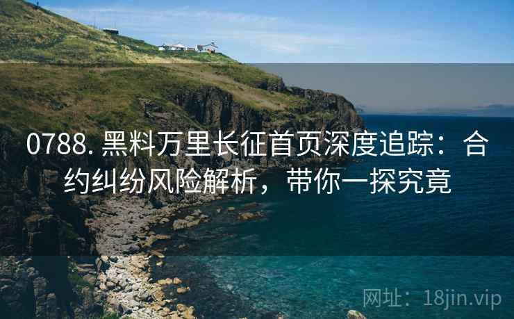0788. 黑料万里长征首页深度追踪：合约纠纷风险解析，带你一探究竟